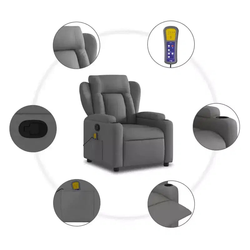 vidaXL Fauteuil inclinable Polyester, Métal, Contreplaqué Simple