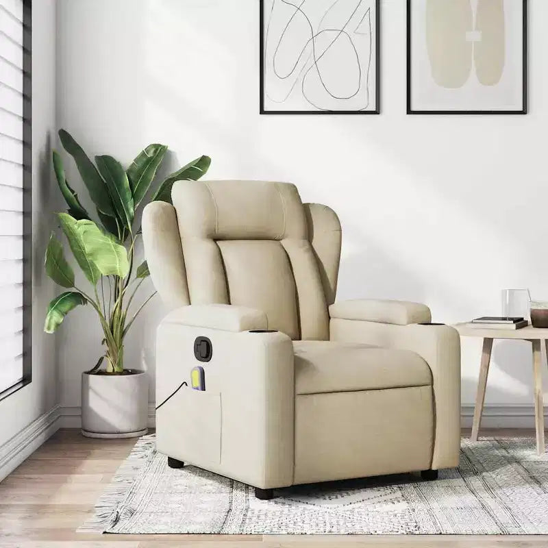 vidaXL Fauteuil inclinable Polyester, Métal, Contreplaqué Simple