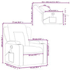 vidaXL Fauteuil inclinable Polyester, Métal, Contreplaqué Simple