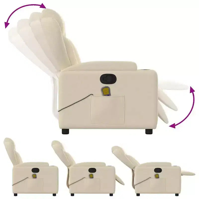 vidaXL Fauteuil inclinable Polyester, Métal, Contreplaqué Simple