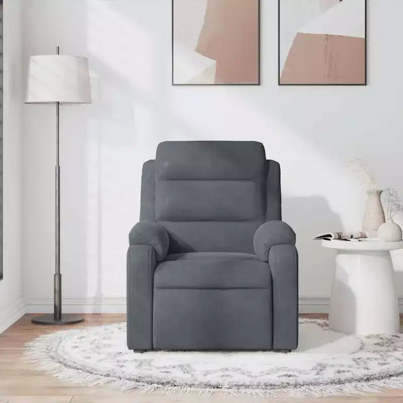 vidaXL Fauteuil inclinable de massage velours noir