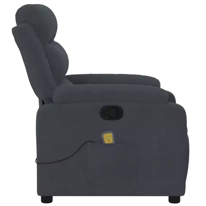 vidaXL Fauteuil inclinable de massage velours noir