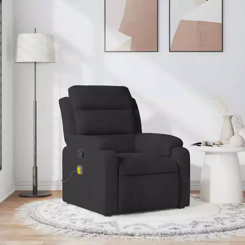 vidaXL Fauteuil inclinable de massage velours noir