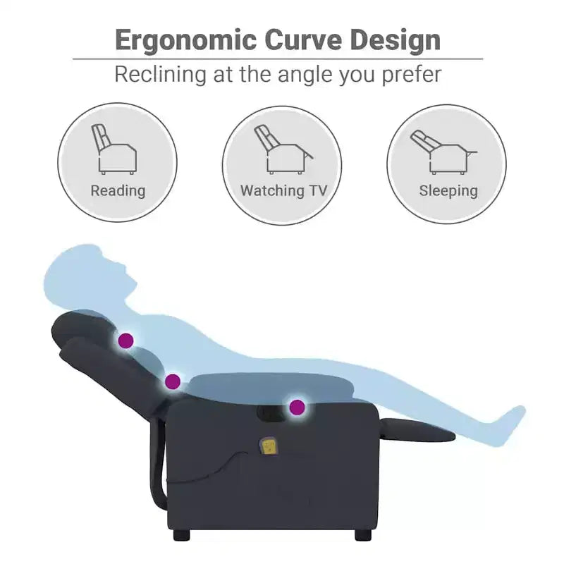 vidaXL Fauteuil inclinable de massage velours noir