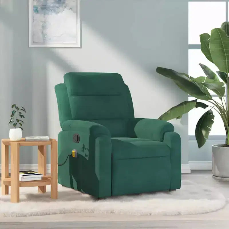 vidaXL Fauteuil inclinable de massage velours noir