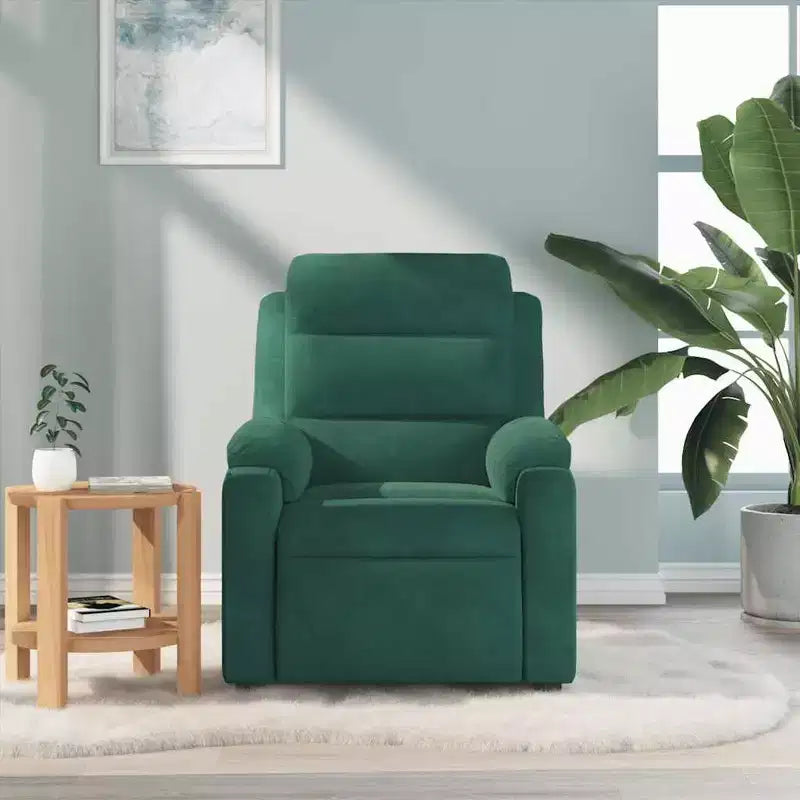 vidaXL Fauteuil inclinable de massage velours noir