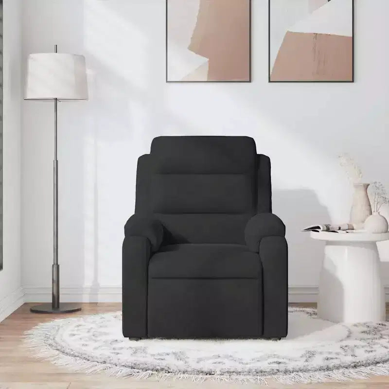 vidaXL Fauteuil inclinable de massage velours noir
