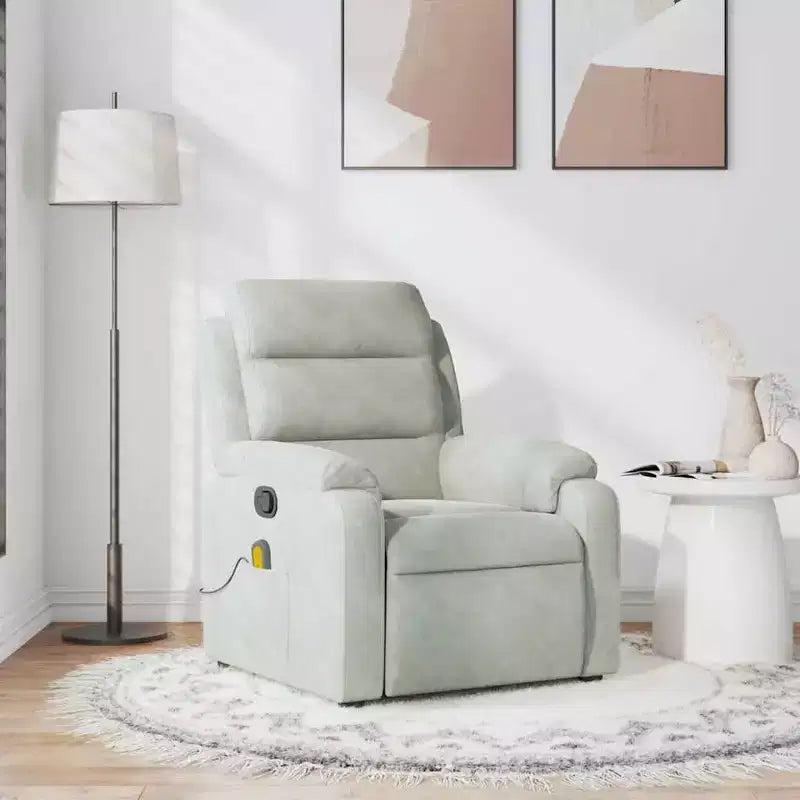 vidaXL Fauteuil inclinable de massage velours noir