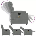 vidaXL Fauteuil inclinable de massage velours noir