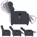 vidaXL Fauteuil inclinable de massage velours noir