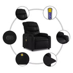 vidaXL Fauteuil inclinable de massage velours noir