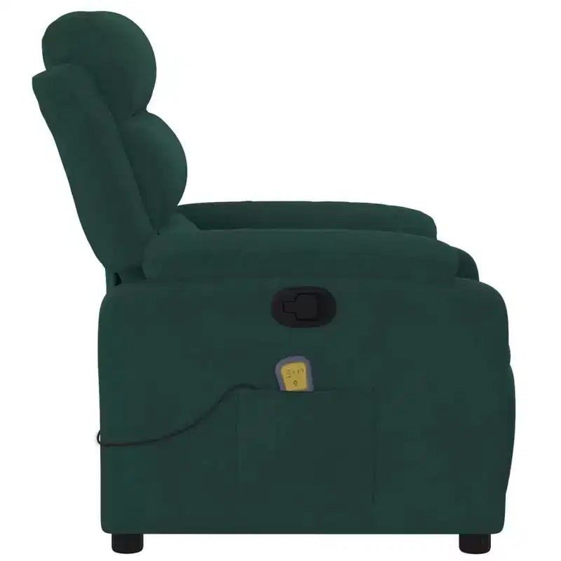 vidaXL Fauteuil inclinable de massage velours noir
