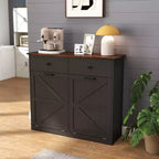 Meuble poubelle double basculant de style ferme Okak avec poubelles et tiroirs, meuble de rangement/buanderie/recyclage pour chambre à coucher, salle à manger