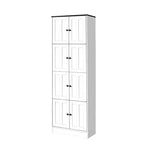 Meuble de Rangement Haut avec 8 Portes, Étagère à 4 Niveaux, Meuble Autoportant, Organisateur de Placard de Cuisine pour Chambre à Coucher, Entrée, Salon