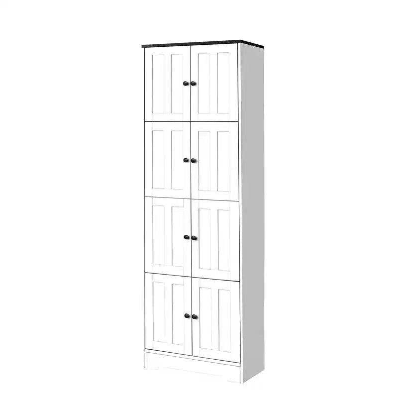 Meuble de Rangement Haut avec 8 Portes, Étagère à 4 Niveaux, Meuble Autoportant, Organisateur de Placard de Cuisine pour Chambre à Coucher, Entrée, Salon