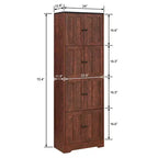 Meuble de Rangement Haut avec 8 Portes, Étagère à 4 Niveaux, Meuble Autoportant, Organisateur de Placard de Cuisine pour Chambre à Coucher, Entrée, Salon