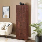 Meuble de Rangement Haut avec 8 Portes, Étagère à 4 Niveaux, Meuble Autoportant, Organisateur de Placard de Cuisine pour Chambre à Coucher, Entrée, Salon