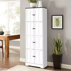 Meuble de Rangement Haut avec 8 Portes, Étagère à 4 Niveaux, Meuble Autoportant, Organisateur de Placard de Cuisine pour Chambre à Coucher, Entrée, Salon