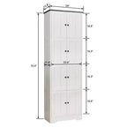Meuble de Rangement Haut avec 8 Portes, Étagère à 4 Niveaux, Meuble Autoportant, Organisateur de Placard de Cuisine pour Chambre à Coucher, Entrée, Salon