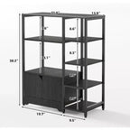 Meuble de cuisine à 5 niveaux avec armoire, organiseur de micro-ondes autoportant de 97 cm avec étagères, station de café pour cuisine, bureau