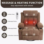 Fauteuil inclinable pivotant sur 360° surdimensionné avec fonctions chauffante et massante. Fauteuil à bascule large pour personnes de grande taille et fortes, 3 positions, porte-gobelets, port USB et pochette. Le fauteuil de relaxation par excellence.
