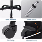 Chaise de bureau Garvee avec soutien lombaire et appui-tête réglables, accoudoirs relevables, chaise ergonomique pivotante à dossier haut noire pour bureau à domicile, jeux Noir