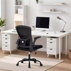 Chaise de bureau Garvee avec soutien lombaire et appui-tête réglables, accoudoirs relevables, chaise ergonomique pivotante à dossier haut noire pour bureau à domicile, jeux Noir