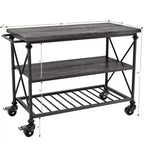 Besiost Chariot d'îlot de cuisine à 3 niveaux avec roulettes, Étagères de rangement de cuisine avec roulettes verrouillables