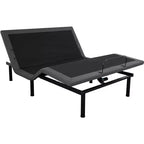 Cadre de lit réglable, inclinaison tête et pieds, cadre de lit ergonomique avec 2 ports USB et veilleuse LED, massage et télécommande sans fil, moteur silencieux, noir