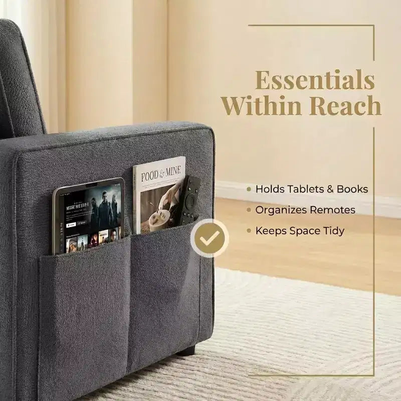 Canapé-lit convertible Dyonery 81 en chenille avec méridienne de rangement réversible, canapé d'angle en L avec couchage d'appoint pour chambre d'amis