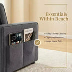 Canapé-lit convertible Dyonery 81 en chenille avec méridienne de rangement réversible, canapé d'angle en L avec couchage d'appoint pour chambre d'amis