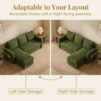 Canapé-lit convertible Dyonery 81 en chenille avec méridienne de rangement réversible, canapé d'angle en L avec couchage d'appoint pour chambre d'amis
