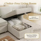 Canapé-lit convertible Dyonery 81 en chenille avec méridienne de rangement réversible, canapé d'angle en L avec couchage d'appoint pour chambre d'amis