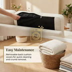 Canapé-lit convertible Dyonery 81 en chenille avec méridienne de rangement réversible, canapé d'angle en L avec couchage d'appoint pour chambre d'amis