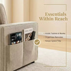 Canapé-lit convertible Dyonery 81 en chenille avec méridienne de rangement réversible, canapé d'angle en L avec couchage d'appoint pour chambre d'amis