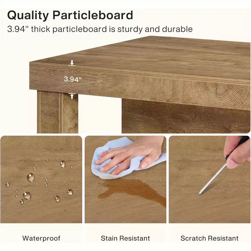Îlot de cuisine de style campagnard Lantine 55 pouces avec rangement, table de bar centrale en bois à 3 niveaux avec grand comptoir pour cuisine, salle à manger, brun rustique