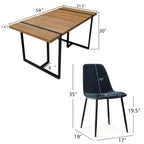 Ensemble de salle à manger moderne 5 pièces, table rectangulaire de 150 cm avec 4 chaises rembourrées, meubles pour petits espaces de cuisine et salle à manger - Panipeachy