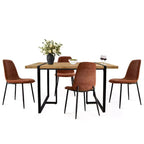 Ensemble de salle à manger moderne 5 pièces, table rectangulaire de 150 cm avec 4 chaises rembourrées, meubles pour petits espaces de cuisine et salle à manger - Panipeachy