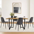 Ensemble de salle à manger moderne 5 pièces, table rectangulaire de 150 cm avec 4 chaises rembourrées, meubles pour petits espaces de cuisine et salle à manger - Panipeachy