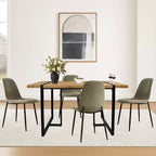 Ensemble de salle à manger moderne 5 pièces, table rectangulaire de 150 cm avec 4 chaises rembourrées, meubles pour petits espaces de cuisine et salle à manger - Panipeachy
