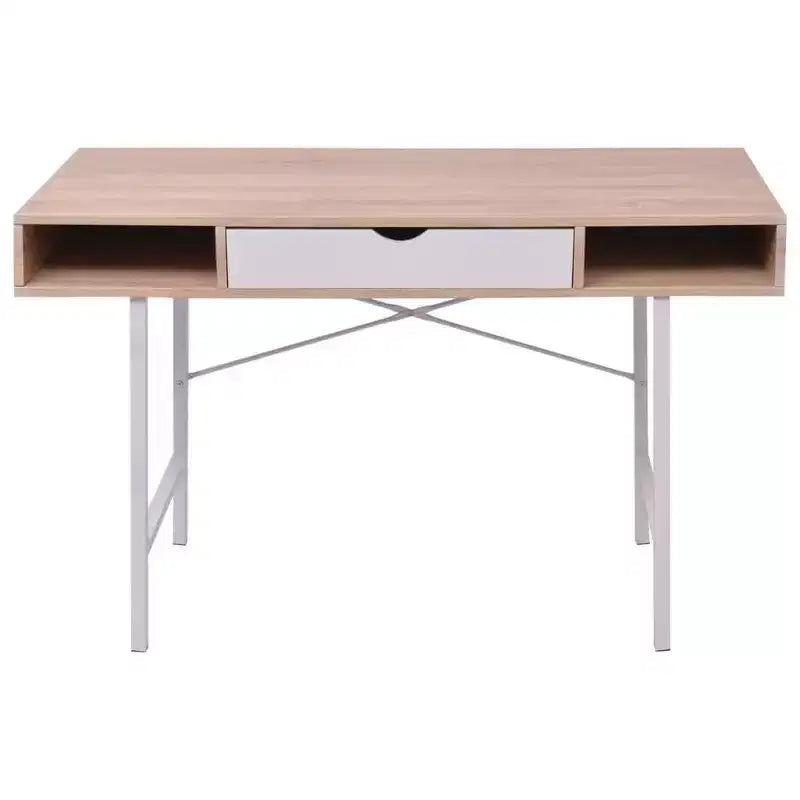 vidaXL Bureau avec 1 tiroir Chêne et Blanc