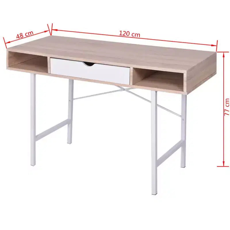 vidaXL Bureau avec 1 tiroir Chêne et Blanc