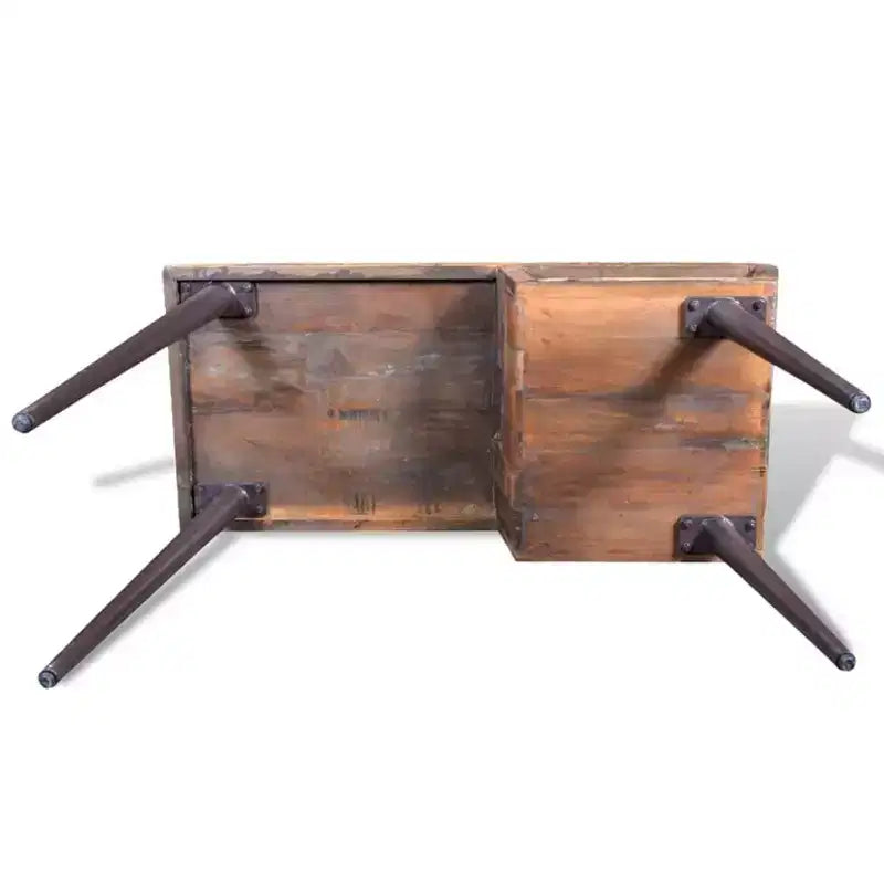 vidaXL Bureau en Bois de Récupération avec Pieds en Fer