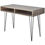 vidaXL Desk with 2 Compartments Gray