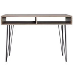 vidaXL Bureau avec 2 compartiments Gris