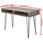 vidaXL Bureau avec 2 compartiments Gris