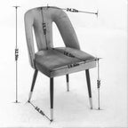 2 chaises de salle à manger modernes rembourrées en velours avec clous et pieds en métal noir aux embouts dorés, fauteuils d'appoint pour le salon, la chambre et le restaurant
