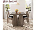 Table à manger rectangulaire de 180 cm pour 6-8 personnes, grande table de cuisine de style ferme, table de dîner en bois avec plateau épaissi et pieds plats robustes