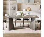 Table à manger rectangulaire de 180 cm pour 6-8 personnes, grande table de cuisine de style ferme, table de dîner en bois avec plateau épaissi et pieds plats robustes