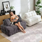 COZONY Canapé-lit pliant 3 en 1, chaise de sol pliable avec oreiller, futon de sol en velours côtelé, lit pliant en mousse déchiquetée pour salon/chambre à coucher